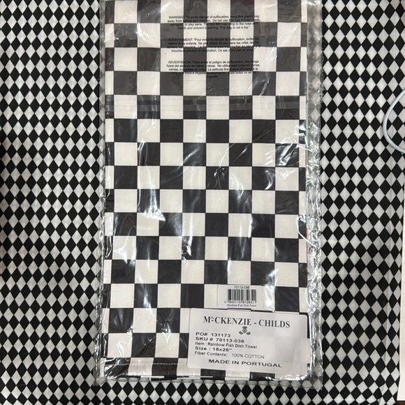 Mackenzie Childs Rainbow Fish Dish Towel - Picture 2 of 2